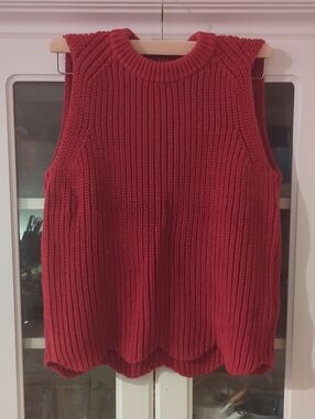 J. Crew Chunky Ribbed Sleeveless Sweater - Red